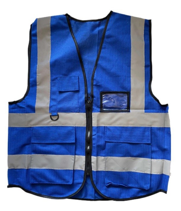 美式多口袋反光背心-藍 PC0406