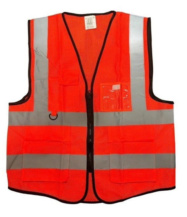 美式多口袋反光背心-桔 PC0403